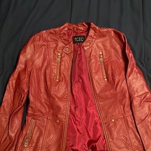 Red leather jacket